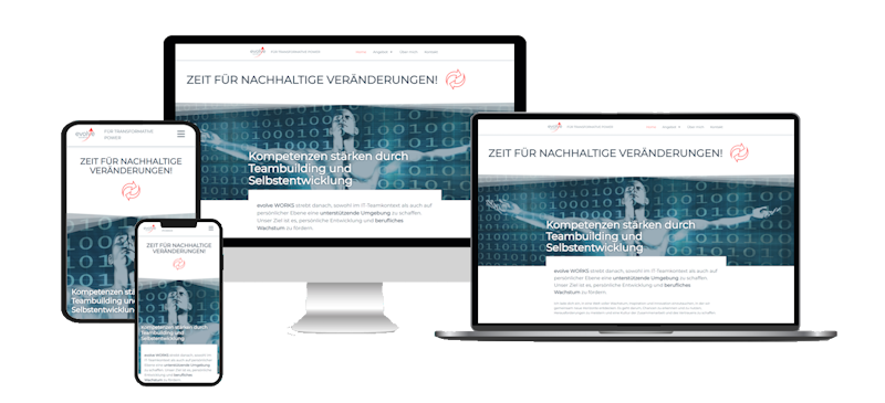 Webdesign Referenz Website für Coaches evolveWORKS